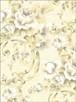 Floral Leaf Scroll Wallpaper SE50908 by Seabrook Wallpaper for sale at Wallpapers To Go