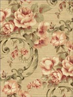 Floral Leaf Scroll Wallpaper SE50919 by Seabrook Wallpaper for sale at Wallpapers To Go