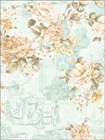 Floral Toile Wallpaper FI91302 by Seabrook Wallpaper for sale at Wallpapers To Go