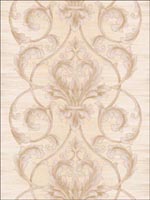 Ombre Stripes Leaf Scroll Wallpaper SA50806 by Seabrook Wallpaper for sale at Wallpapers To Go