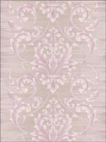 Ombre Stripes Leaf Scroll Wallpaper SA50809 by Seabrook Wallpaper for sale at Wallpapers To Go