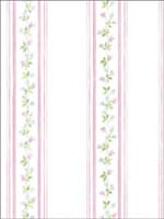 Floral Trail Stripes Wallpaper PR33870 by Norwall Wallpaper for sale at Wallpapers To Go