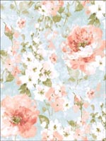 Floral Wallpaper IM40502 by Seabrook Wallpaper for sale at Wallpapers To Go