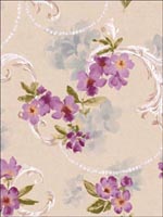 Floral Wallpaper FF50609 by Seabrook Wallpaper for sale at Wallpapers To Go