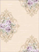 Floral Medallion Wallpaper CL61409 by Seabrook Wallpaper for sale at Wallpapers To Go