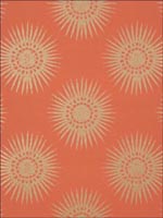 Bahia Metallic Gold on Coral Wallpaper T35146 by Thibaut Wallpaper for sale at Wallpapers To Go