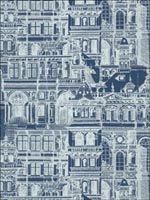 Palazzo Navy Wallpaper T35175 by Thibaut Wallpaper for sale at Wallpapers To Go