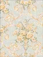 Bouquets Leaf Scroll Wallpaper DR50502 by Seabrook Wallpaper for sale at Wallpapers To Go