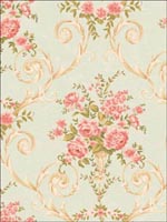 Bouquets Leaf Scroll Wallpaper DR50504 by Seabrook Wallpaper for sale at Wallpapers To Go