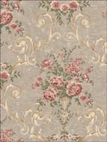 Bouquets Leaf Scroll Wallpaper DR50507 by Seabrook Wallpaper for sale at Wallpapers To Go