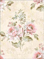 Floral Scroll Design Wallpaper DR51101 by Seabrook Wallpaper for sale at Wallpapers To Go