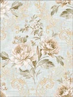 Floral Scroll Design Wallpaper DR51102 by Seabrook Wallpaper for sale at Wallpapers To Go