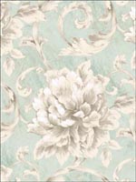 Floral Leaf Scroll Wallpaper LE20602 by Seabrook Wallpaper for sale at Wallpapers To Go