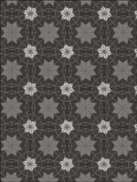 Marqueterie Black Mosaic Geometric Wallpaper 341775 by Kenneth James Wallpaper for sale at Wallpapers To Go