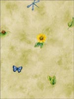Sunflowers Butterflies and Dragonflies Wallpaper BG19541 by Norwall Wallpaper for sale at Wallpapers To Go