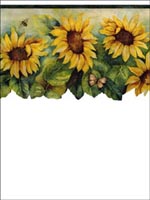 Sunflowers Butterflies and Dragonflies Border BG71362DC by Norwall Wallpaper for sale at Wallpapers To Go