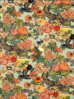 Chiang Mai Dragon Aquamarine Fabric 173270 by Schumacher Wallpaper for sale at Wallpapers To Go