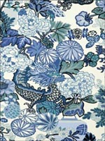 Chiang Mai Dragon China Blue Wallpaper 5001062 by Schumacher Wallpaper for sale at Wallpapers To Go