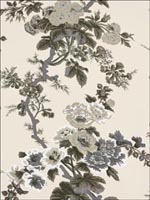 Pyne Hollyhock Charcoal Wallpaper 5006920 by Schumacher Wallpaper for sale at Wallpapers To Go