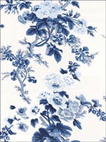 Pyne Hollyhock Indigo Wallpaper 5006922 by Schumacher Wallpaper for sale at Wallpapers To Go