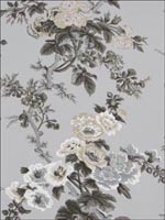 Pyne Hollyhock Grisaille Wallpaper 5006923 by Schumacher Wallpaper for sale at Wallpapers To Go
