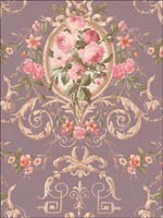 Bouquets with Scroll Design Wallpaper DF30209 by Seabrook Wallpaper for sale at Wallpapers To Go