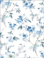 Floral Watercolor Wallpaper BL40402 by Pelican Prints Wallpaper for sale at Wallpapers To Go