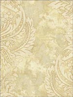 Newton Damask Gold Wallpaper AV51305 by Seabrook Wallpaper for sale at Wallpapers To Go