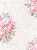 Vivienne Floral Cameo Wallpaper CM10008 by Seabrook Wallpaper for sale at Wallpapers To Go