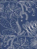 Blommen Marine Wallpaper 5007493 by Schumacher Wallpaper for sale at Wallpapers To Go