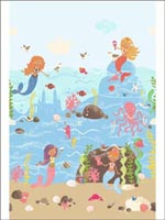 Mermaids at Play Mural KJ50700M by Pelican Prints Wallpaper for sale at Wallpapers To Go