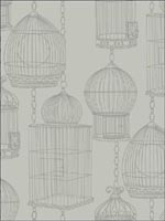 Bird Cages Wallpaper BW21502 by Paper and Ink Wallpaper for sale at Wallpapers To Go