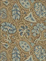 Cochin Aqua and Brown Wallpaper T88718 by Thibaut Wallpaper for sale at Wallpapers To Go