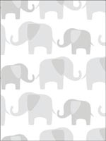 Gray Elephant Parade Peel And Stick Wallpaper NU1405 by Brewster Wallpaper for sale at Wallpapers To Go