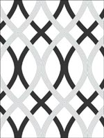 Black and Silver Lattice Peel And Stick Wallpaper NU1658 by Brewster Wallpaper for sale at Wallpapers To Go