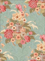 Floral Damask Vases Wallpaper AI40001 by Seabrook Wallpaper for sale at Wallpapers To Go