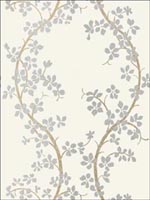 St Albans Grove Silver on Cream Wallpaper AT6153 by Anna French Wallpaper for sale at Wallpapers To Go