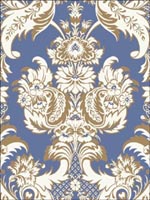 Wyndham Blue and Gold Wallpaper 943016 by Cole and Son Wallpaper for sale at Wallpapers To Go