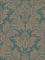 Blake Teal and Silver Wallpaper 946031 by Cole and Son Wallpaper for sale at Wallpapers To Go