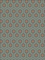 Hicks Hexagon Teal Gold Wallpaper 953018 by Cole and Son Wallpaper for sale at Wallpapers To Go