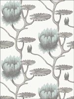 Summer Lily Aqua White Wallpaper 954022 by Cole and Son Wallpaper for sale at Wallpapers To Go