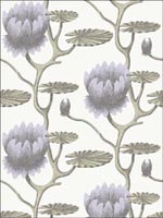 Summer Lily Lilac Green White Wallpaper 954023 by Cole and Son Wallpaper for sale at Wallpapers To Go
