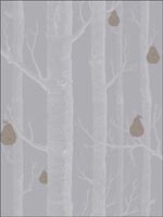 Woods and Pears Slate Silver Wallpaper 955030 by Cole and Son Wallpaper for sale at Wallpapers To Go