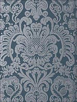 Dorian Damask Navy Wallpaper T89107 by Thibaut Wallpaper for sale at Wallpapers To Go