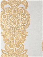 Rowan Damask Metallic Gold on Silver Wallpaper T89131 by Thibaut Wallpaper for sale at Wallpapers To Go