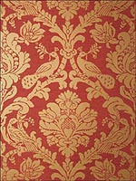 Passaro Damask Gold on Red Wallpaper T89142 by Thibaut Wallpaper for sale at Wallpapers To Go