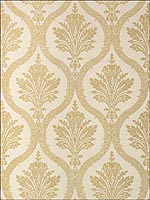 Clessidra Damask Gold on Cream Wallpaper T89159 by Thibaut Wallpaper for sale at Wallpapers To Go