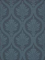 Clessidra Damask Navy Wallpaper T89162 by Thibaut Wallpaper for sale at Wallpapers To Go
