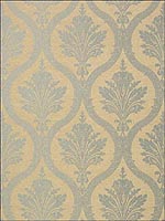 Clessidra Damask Silver on Tan Wallpaper T89174 by Thibaut Wallpaper for sale at Wallpapers To Go