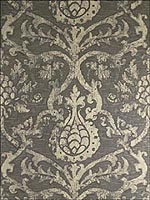 Pravata Damask Smoke on Foil Wallpaper T89177 by Thibaut Wallpaper for sale at Wallpapers To Go